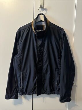 Paul & Shark Navy Nylon Jacket with Suede trim